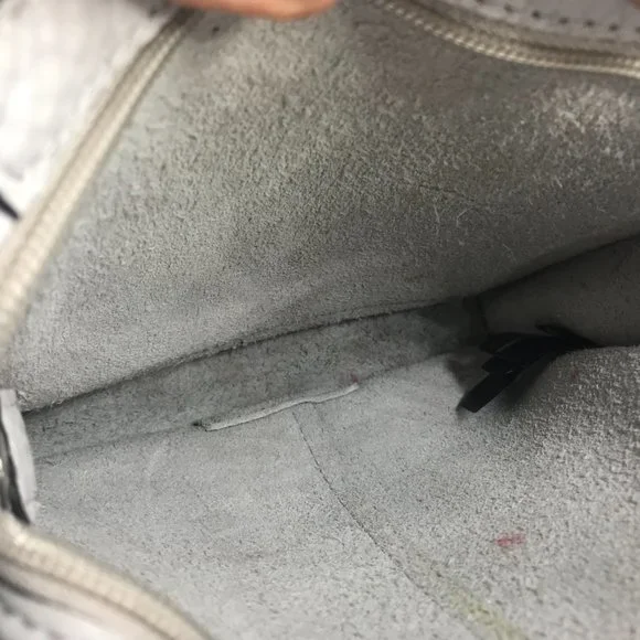 REBECCA MINKOFF Crossbody Bag Light Gray Leather Small 8X7 - Picture 9 of 16